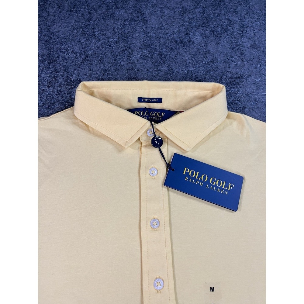 Polo Golf Ralph Lauren Polo Shirt Mens Medium Yellow Soft Stretch Lisle NWT $90
